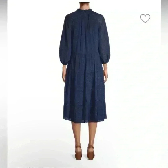 Alice and Olivia by Stacey bendet Layla Geometric Chiffon Peasant blue Dress - Picture 2 of 8